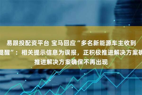 易跟投配资平台 宝马回应“多名新能源车主收到更换蓄电池提醒”:相关提示信息为误报,正积极推进解决方案确保不再出现